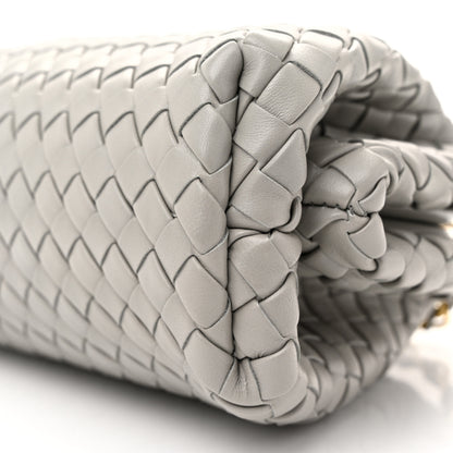 Bottega Veneta Nappa Intrecciato Small The Lauren 1980 Clutch With Chain Sterling 10 of 10