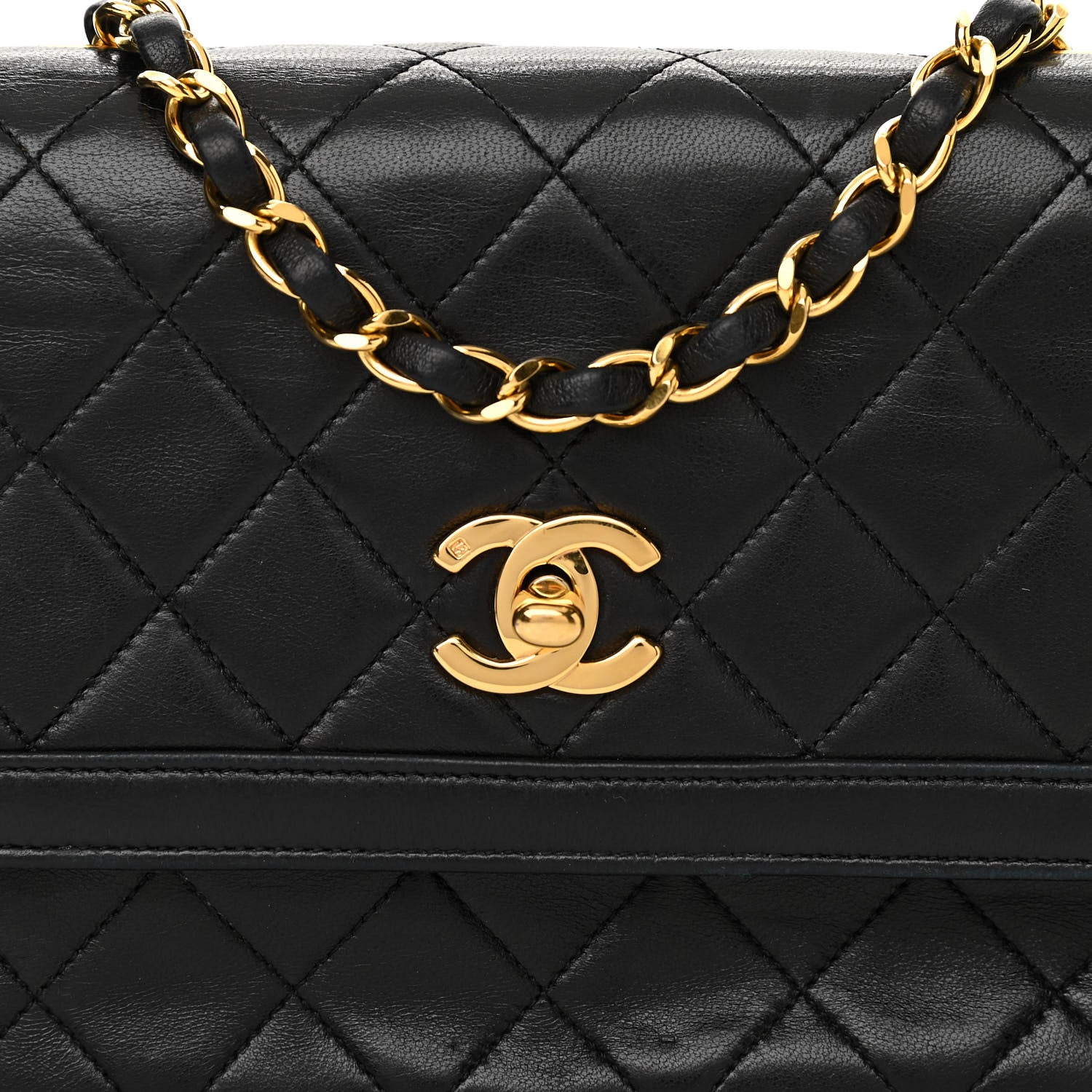 Chanel Lambskin Quilted Medium Single Flap Black 9 of 13