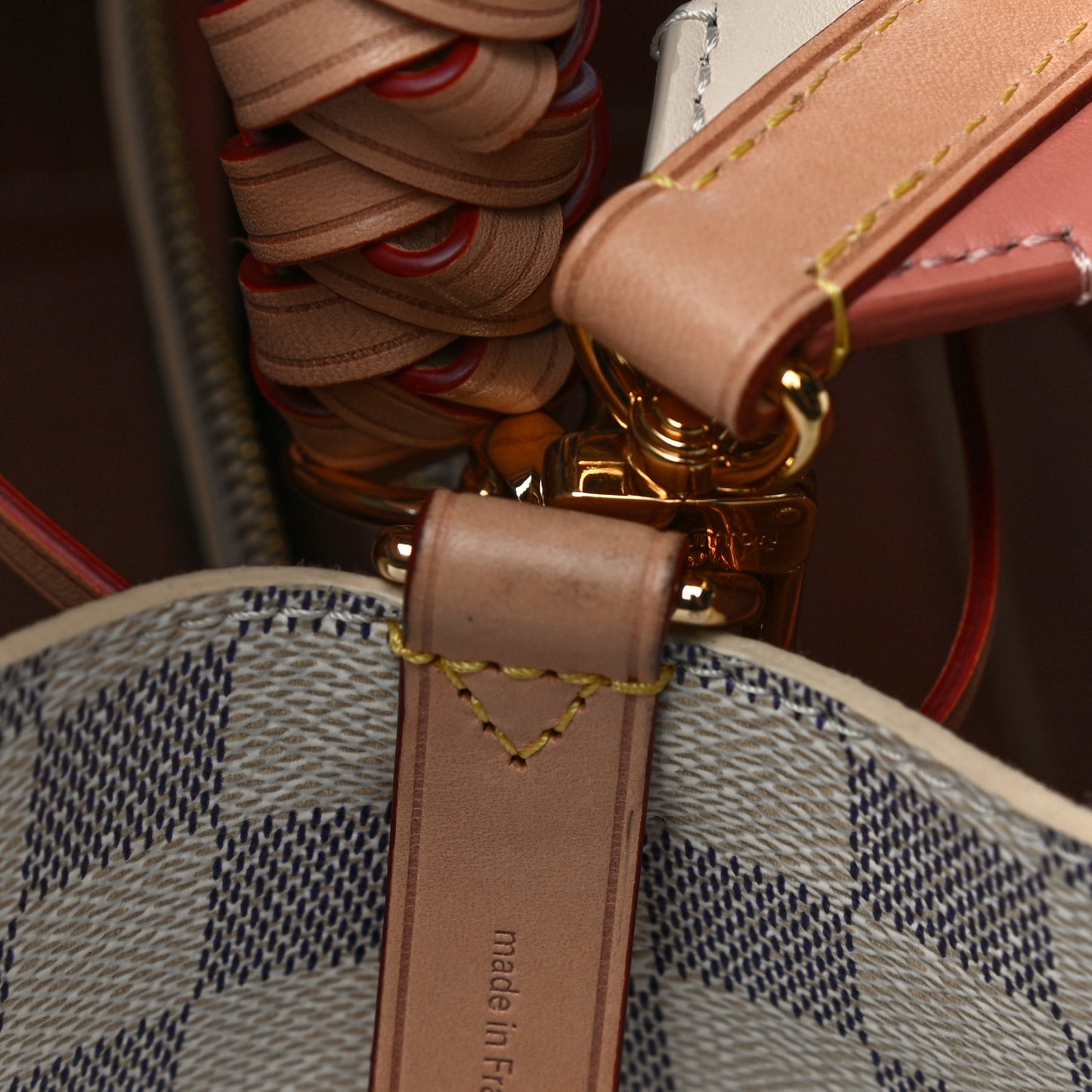 Damier Azur Braided Neonoe MM Peach Cream