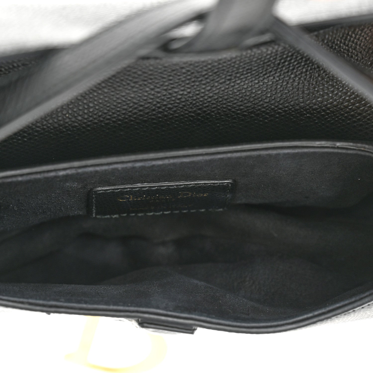 Christian Dior Grained Calfskin Mini Saddle Bag Black 4 of 11