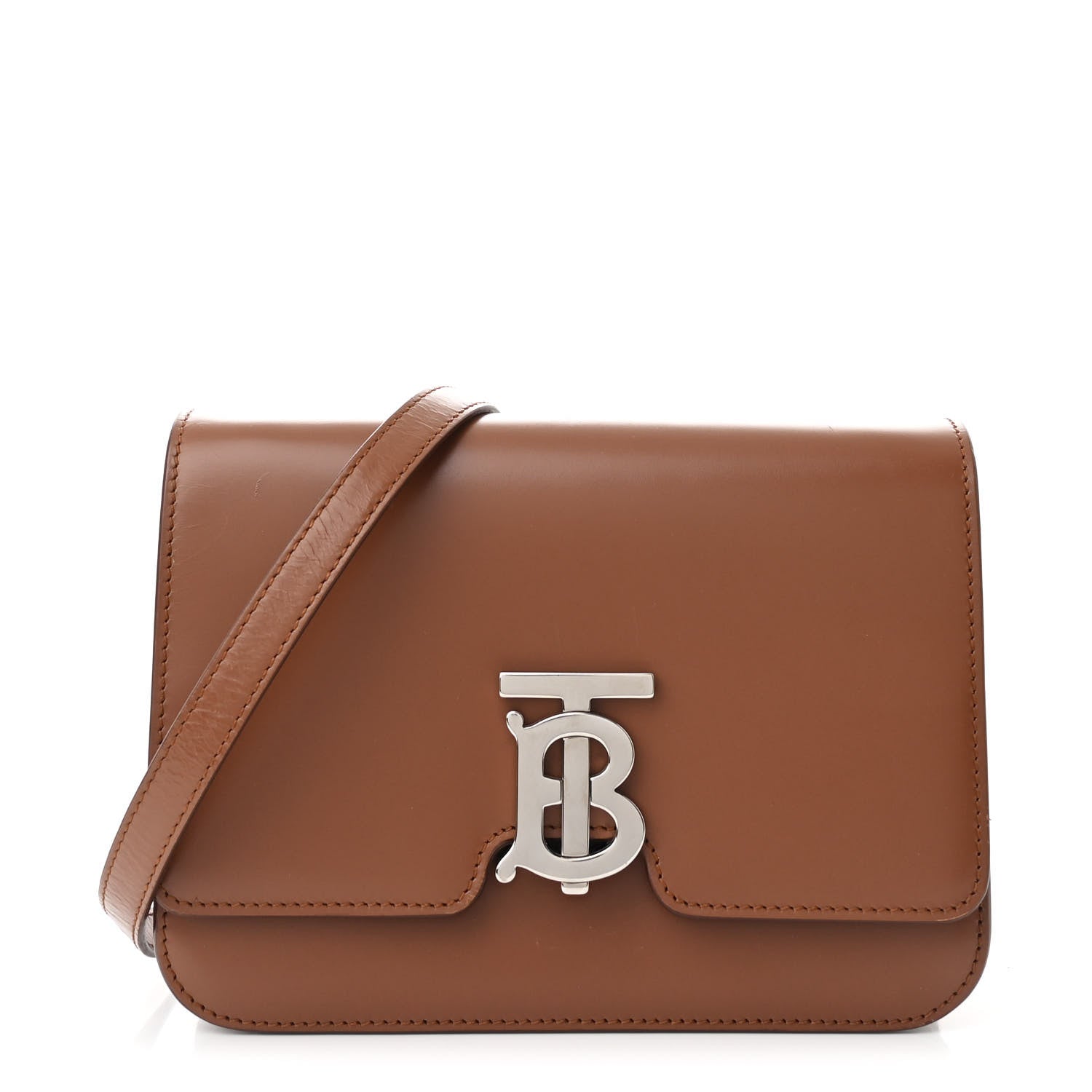Burberry Calfskin Small TB Bag Malt Brown 1 of 10