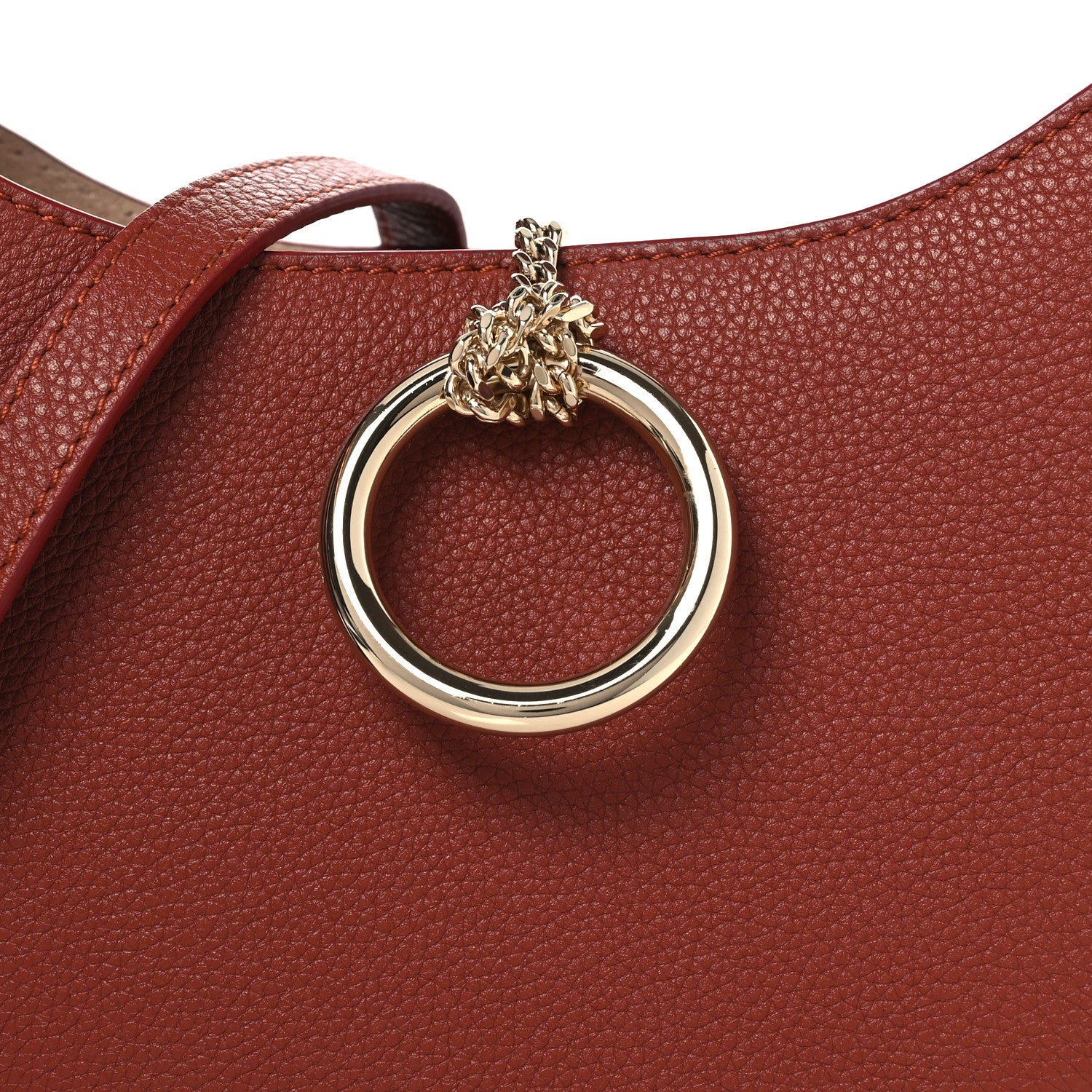Chloe Grained Calfskin Small Arlene Hobo Bag Sepia Brown 8 of 10
