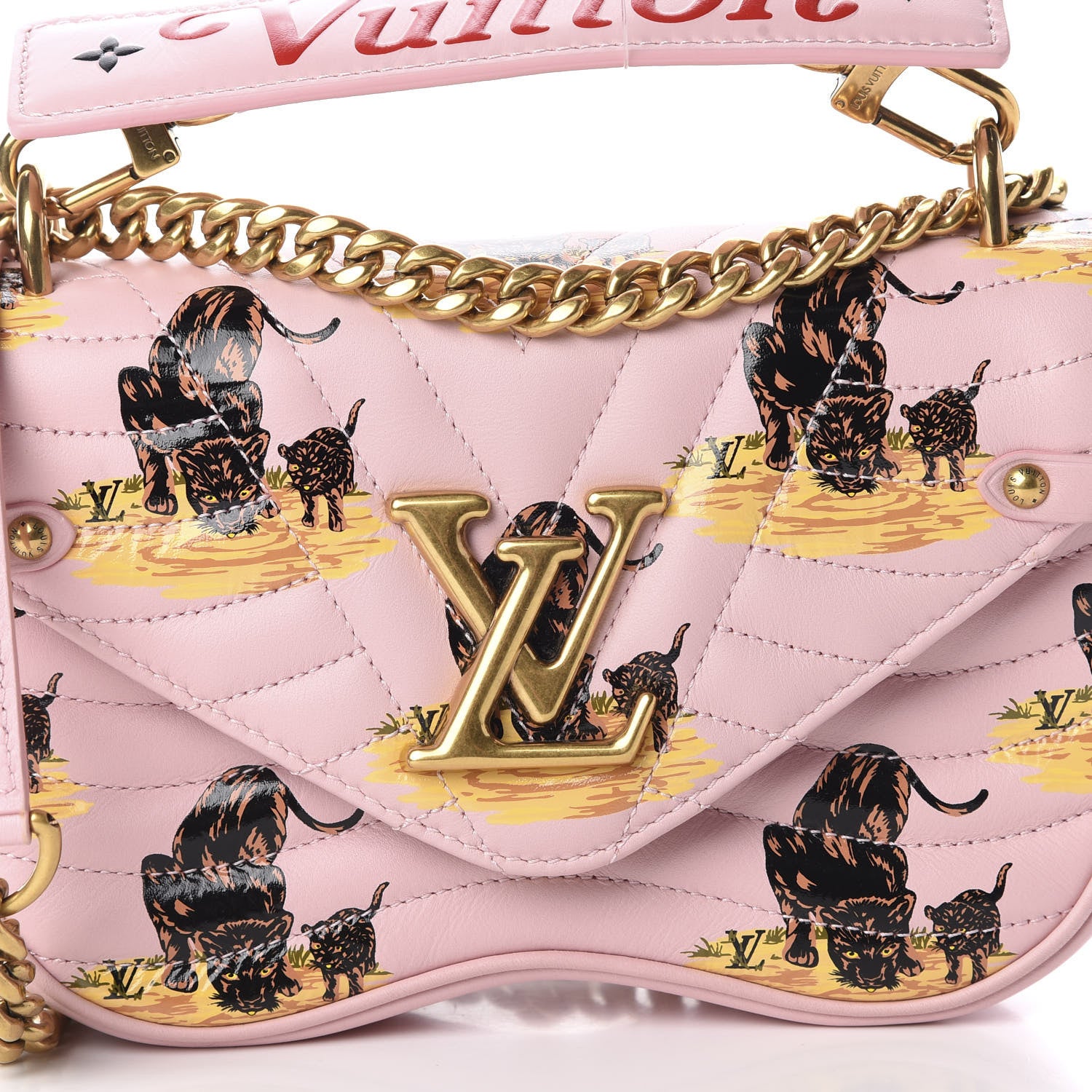 Louis Vuitton Calfskin Leopard Print New Wave Chain PM Light Pink 10 of 10