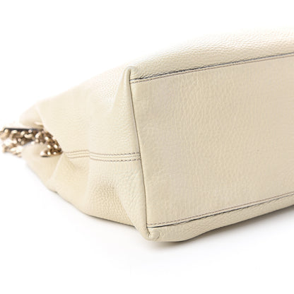 Gucci Pebbled Calfskin Medium Soho Chain Shoulder Bag Off White 7 of 8