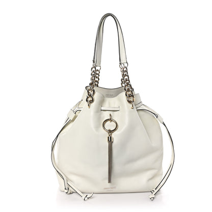 Jimmy Choo Calfskin Large Callie Bucket Bag White 1 of 10