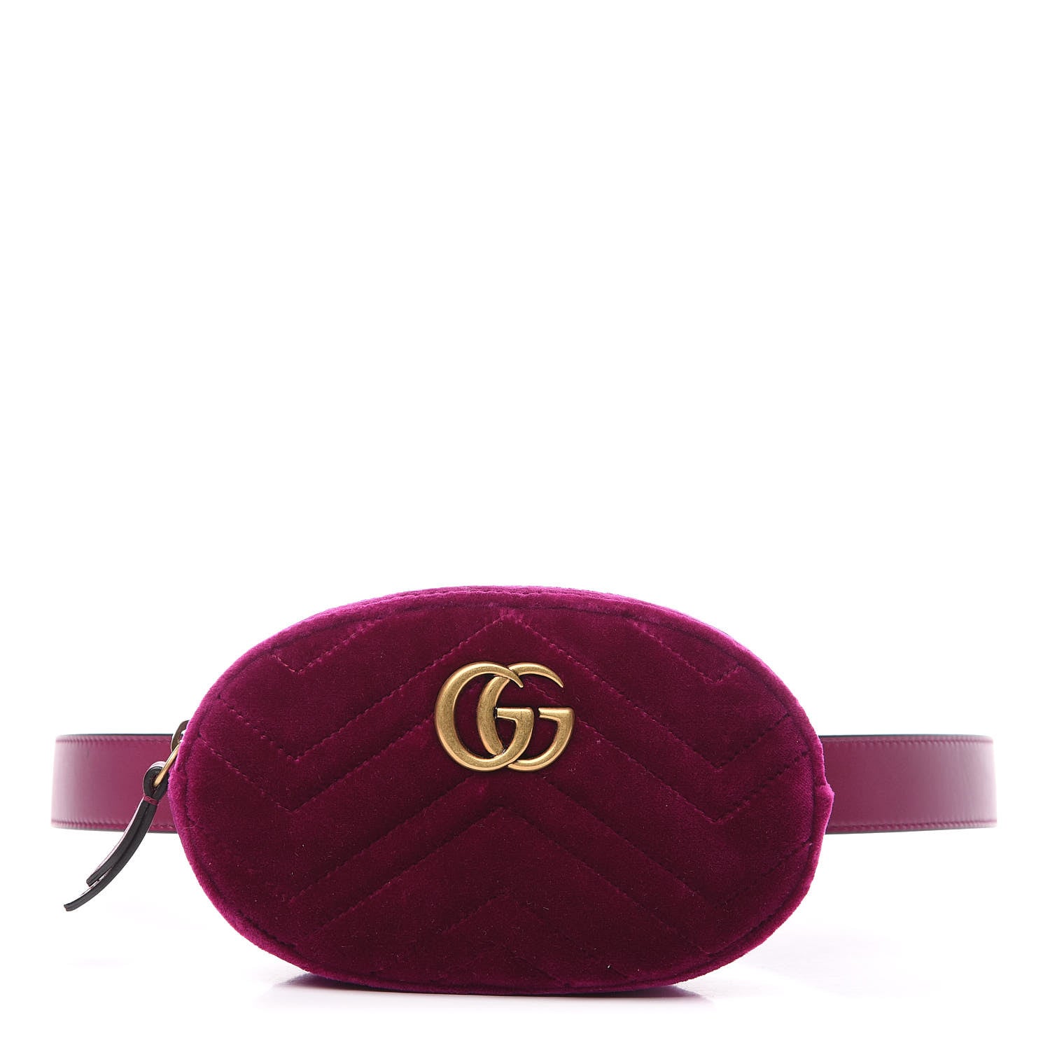 Gucci Velvet Matelasse GG Marmont Belt Bag 85 34 Fuchsia Violet Cyclamen 1 of 9