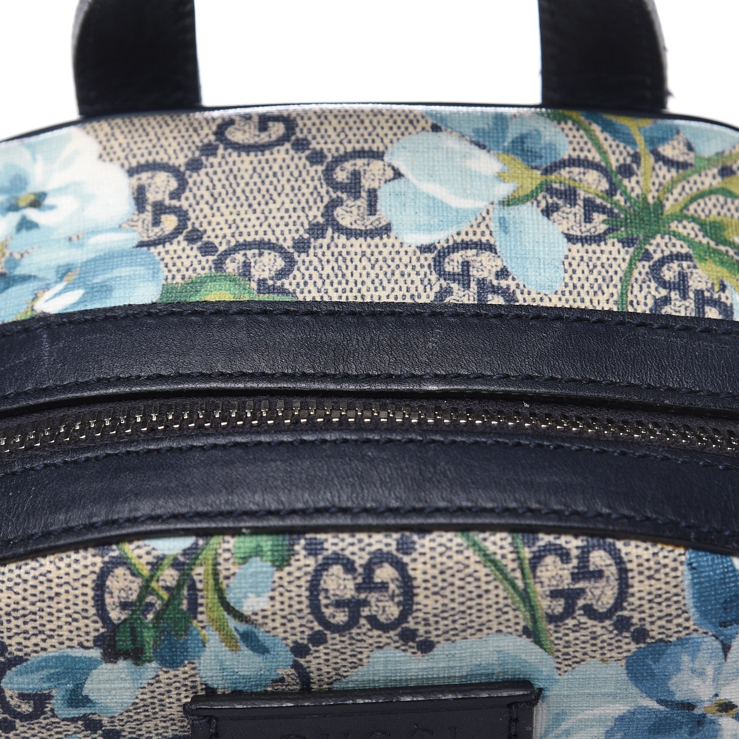 GG Supreme Monogram Blooms Small Day Backpack Blue