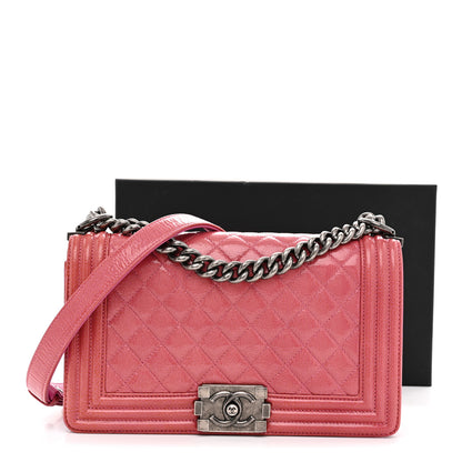 Chanel Distressed Patent Quilted Medium Boy Flap Pink 13 of 13