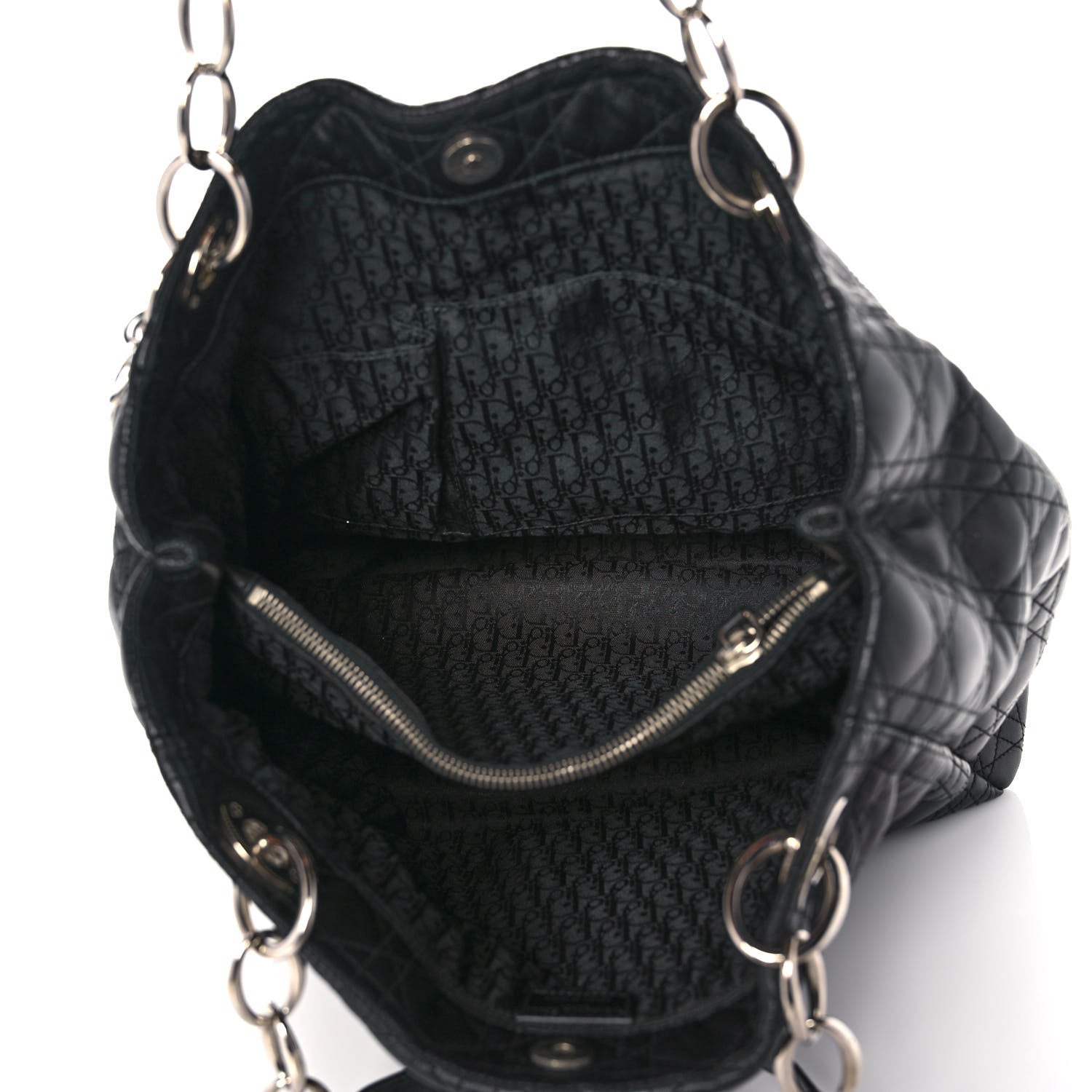 Christian Dior Lambskin Cannage Large Dior Soft Shopping Tote Black 5 of 14