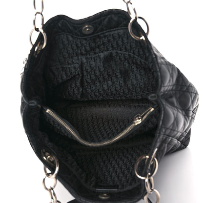 Christian Dior Lambskin Cannage Large Dior Soft Shopping Tote Black 5 of 14