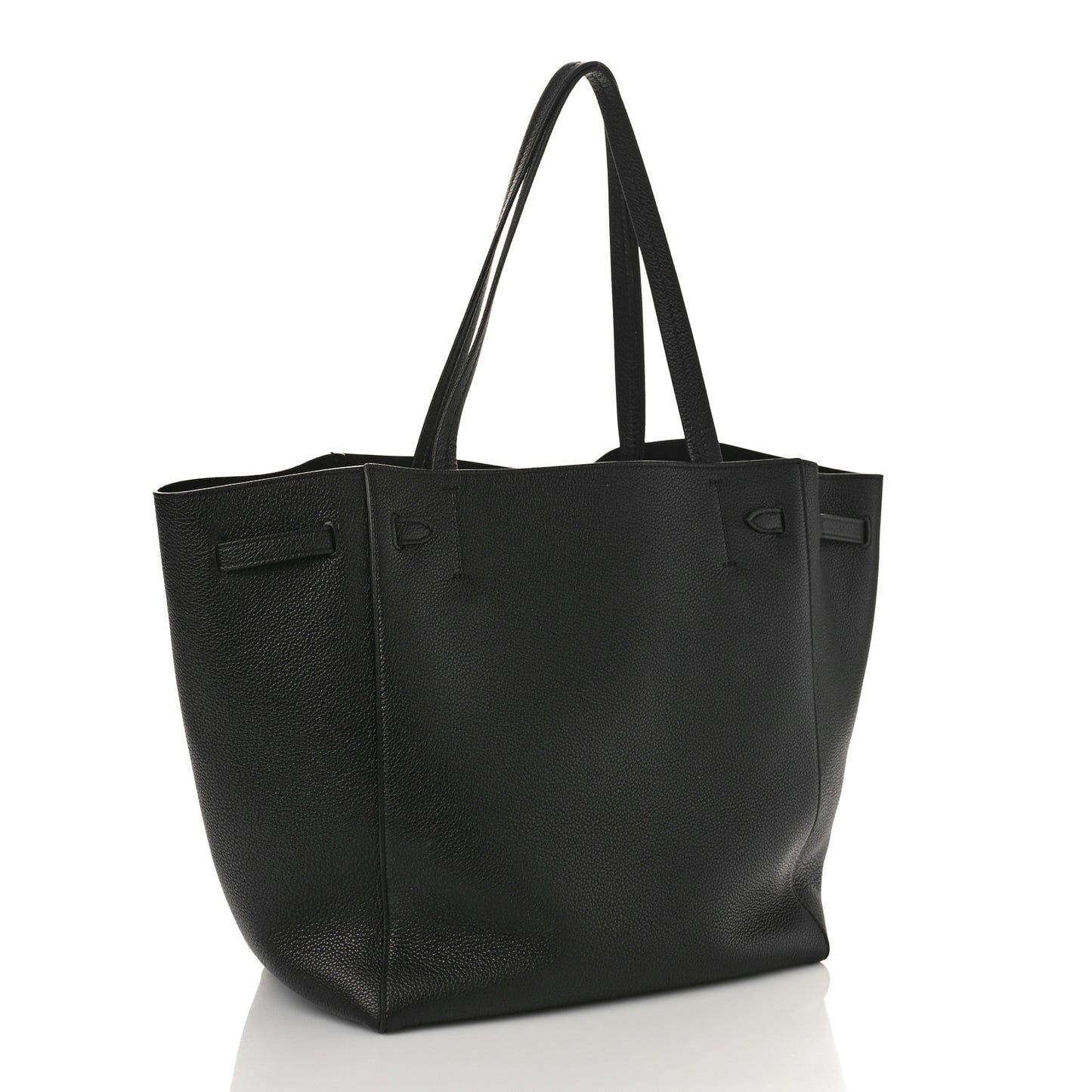 Soft Grained Calfskin Small Belt Cabas Phantom Black