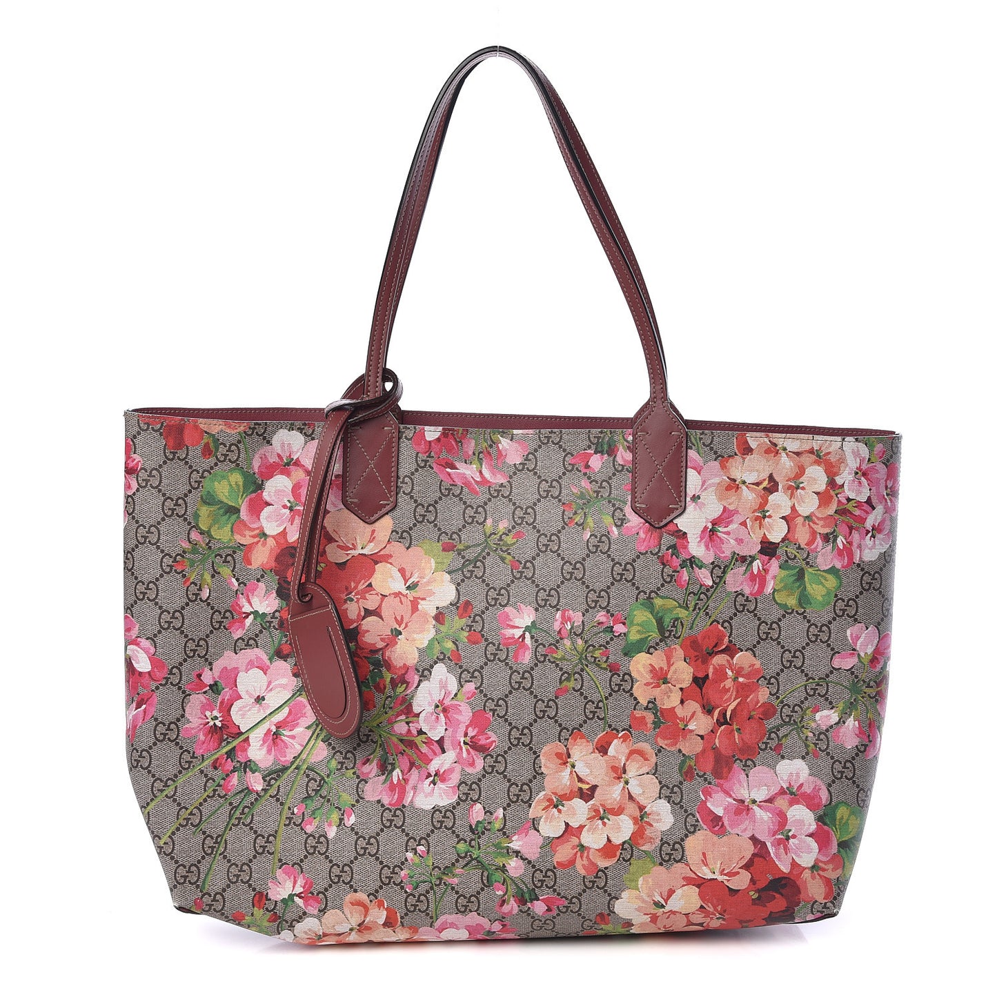 GG Supreme Monogram Blooms Medium Reversible Tote Beige Multicolor Dry Rose