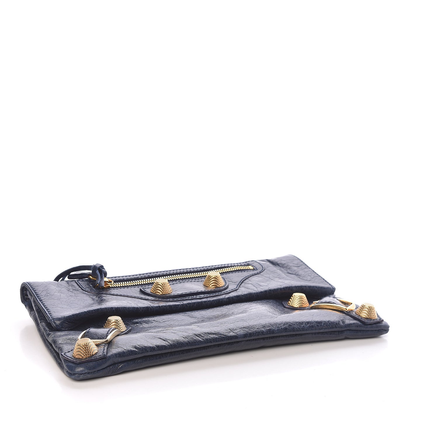 Agneau Giant 21 Gold Hardware Envelope Clutch Marine