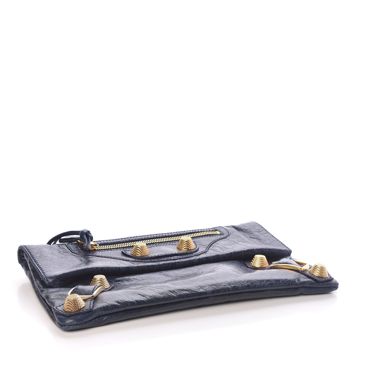 Balenciaga Agneau Giant 21 Gold Hardware Envelope Clutch Marine 4 of 7