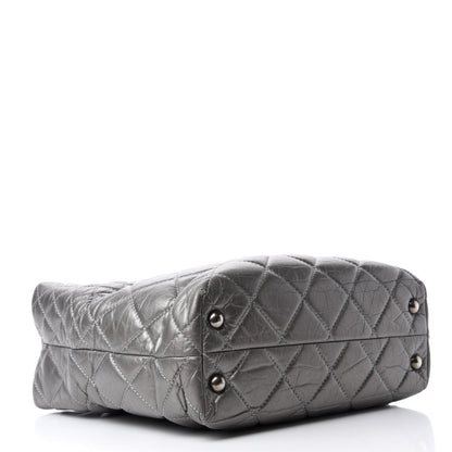Chanel Metallic Aged Calfskin Quilted Reissue 2.55 Tote Dark Grey 4 of 15