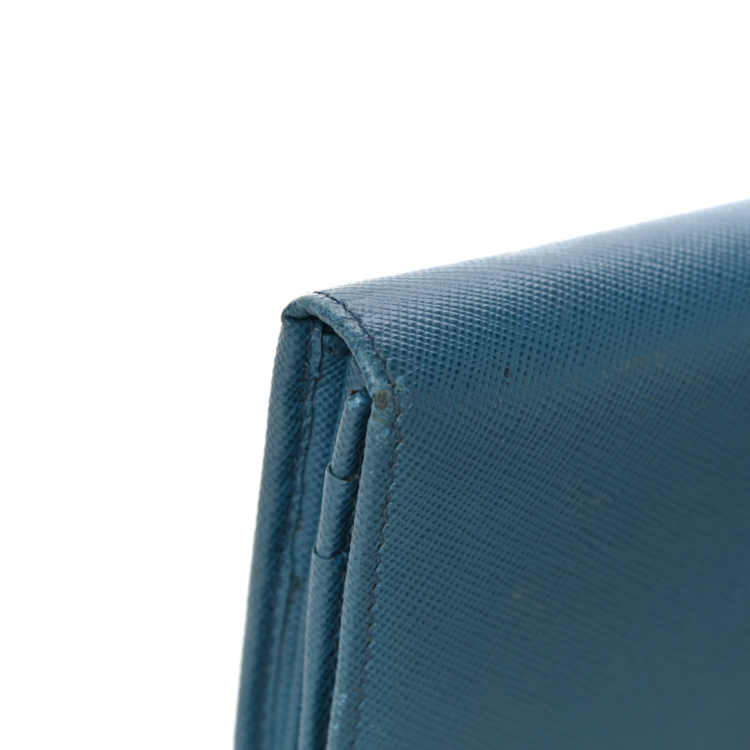 Prada Saffiano Metal Continental Flap Wallet Blue 11 of 17