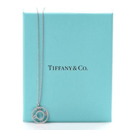 Tiffany 18K White Gold Diamond Small Atlas Open Pave Pendant Necklace 6 of 6