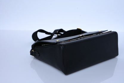 Burberry Grainy Calfskin Vintage Check Note Crossbody Bag Black 9 of 11