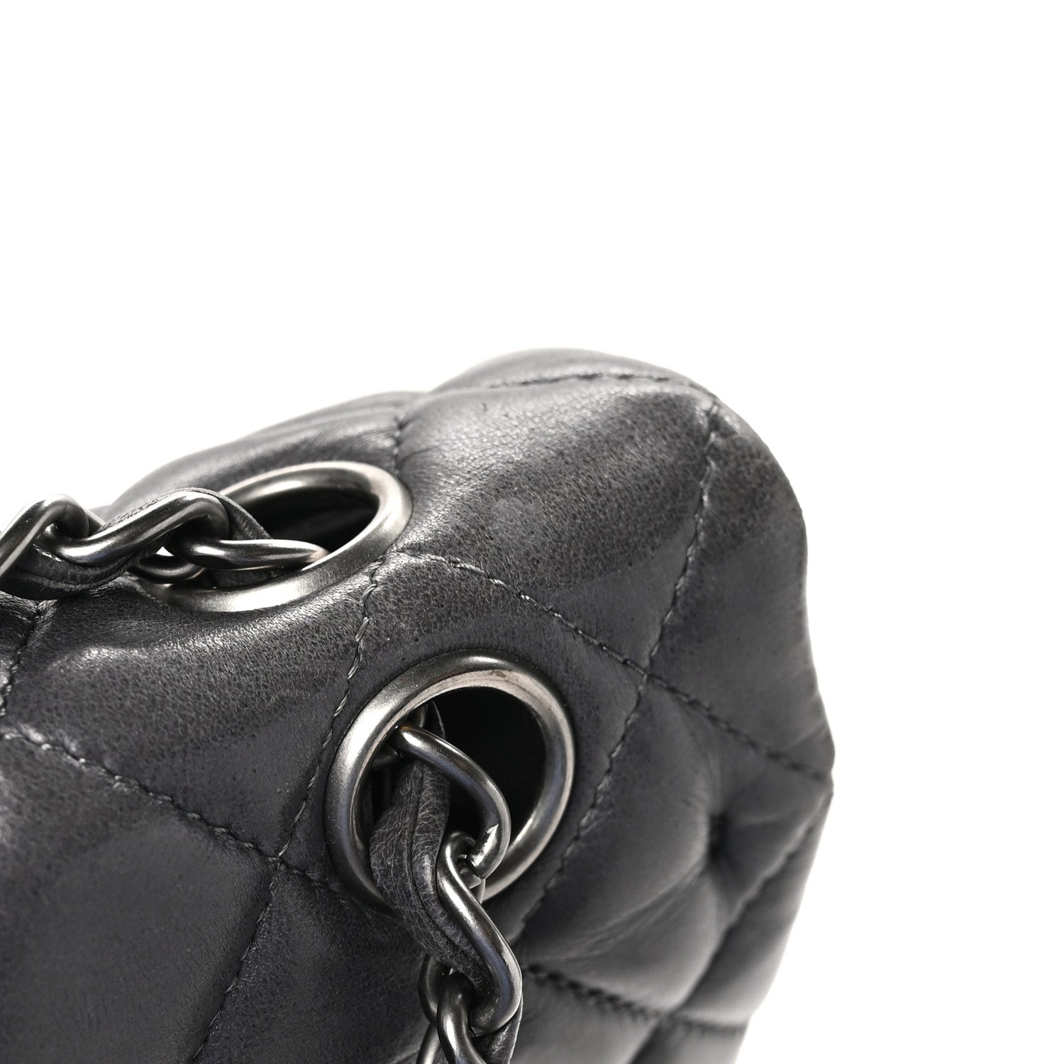 Chanel Lambskin Quilted Medium Double Flap Dark Grey 12 of 12
