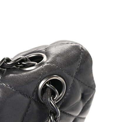 Chanel Lambskin Quilted Medium Double Flap Dark Grey 12 of 12