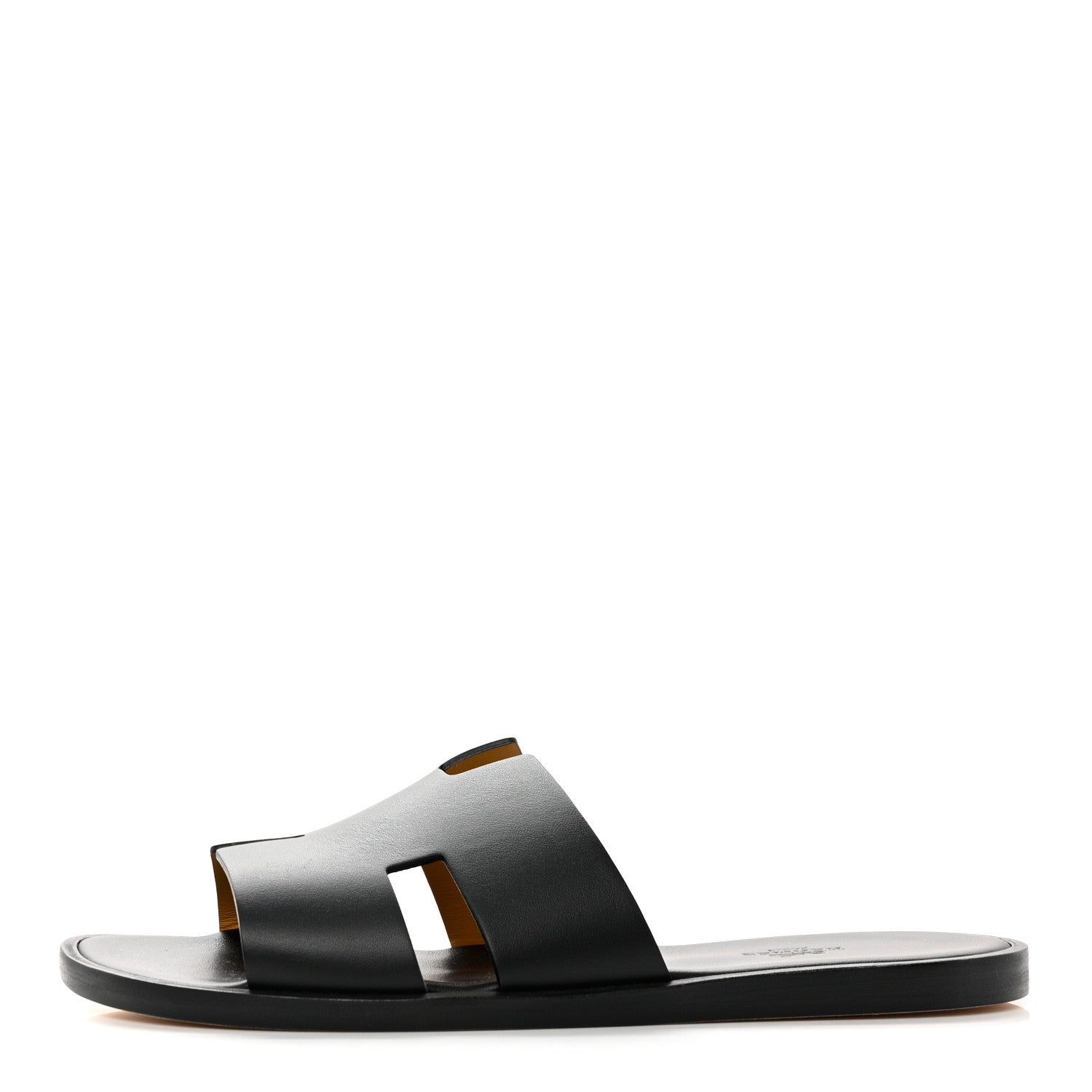 Hermes Calfskin Mens Izmir Sandals 41 Black 1 of 9
