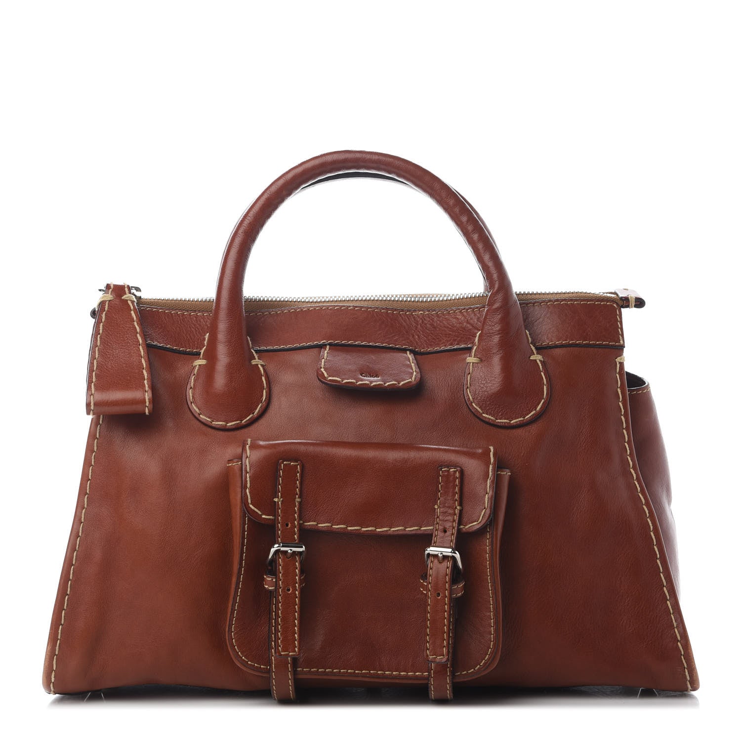 Chloe Calfskin Edith Satchel Ecureil Brown 1 of 10
