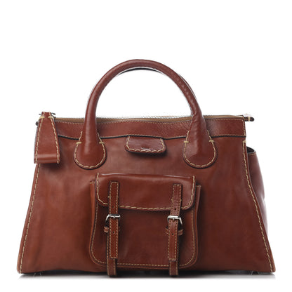 Chloe Calfskin Edith Satchel Ecureil Brown 1 of 10
