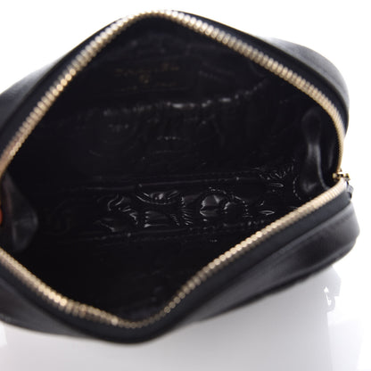 Chanel Caviar Camellia Embossed Small Cosmetic Case Black 5 of 7
