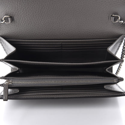 Gucci Dollar Calfskin Crystal Mini Dionysus Chain Wallet Dusty Grey Black Diamond 5 of 10