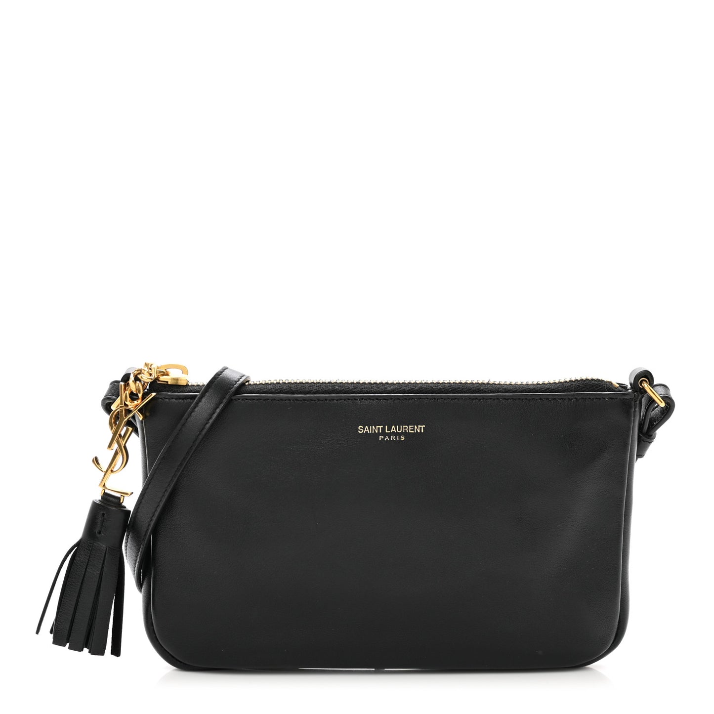 Calfskin Monogram Phone Pouch Crossbody Bag Black