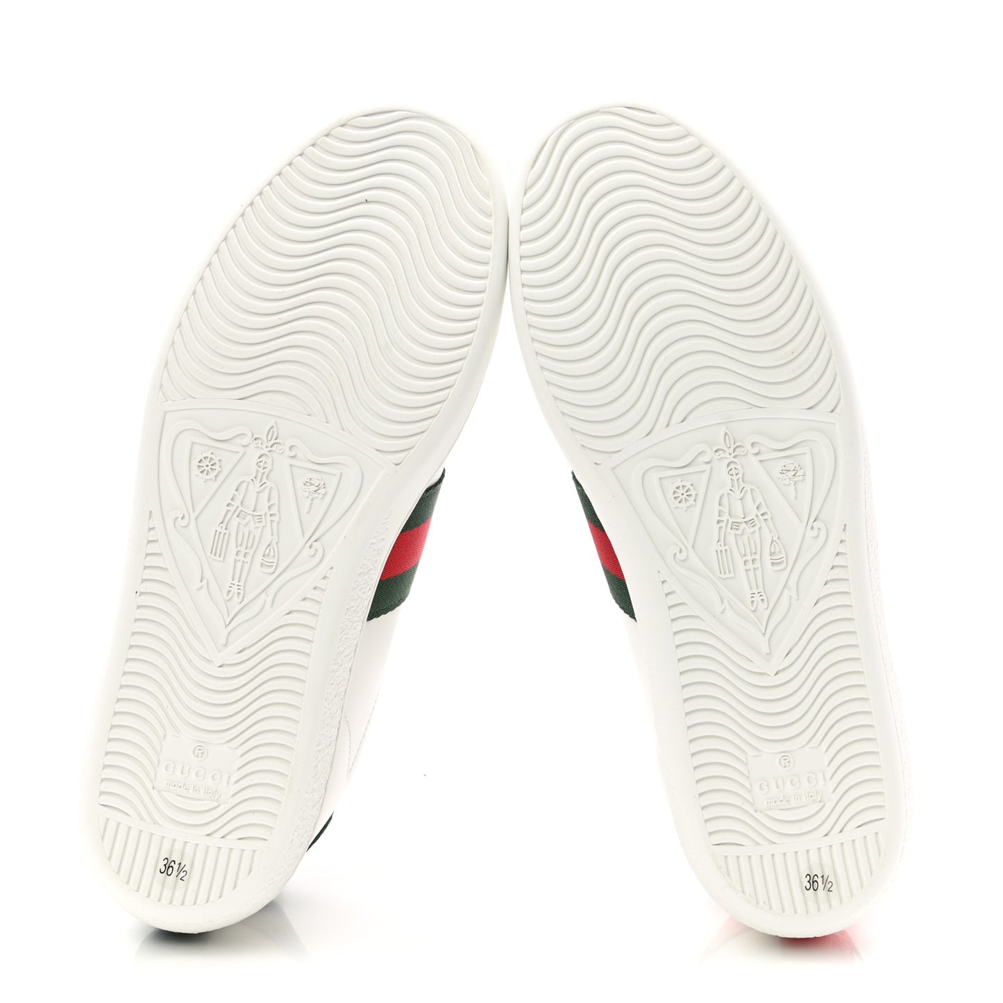 Calfskin Ayers Bee Embroidered Womens Ace Sneakers 36.5 White Green