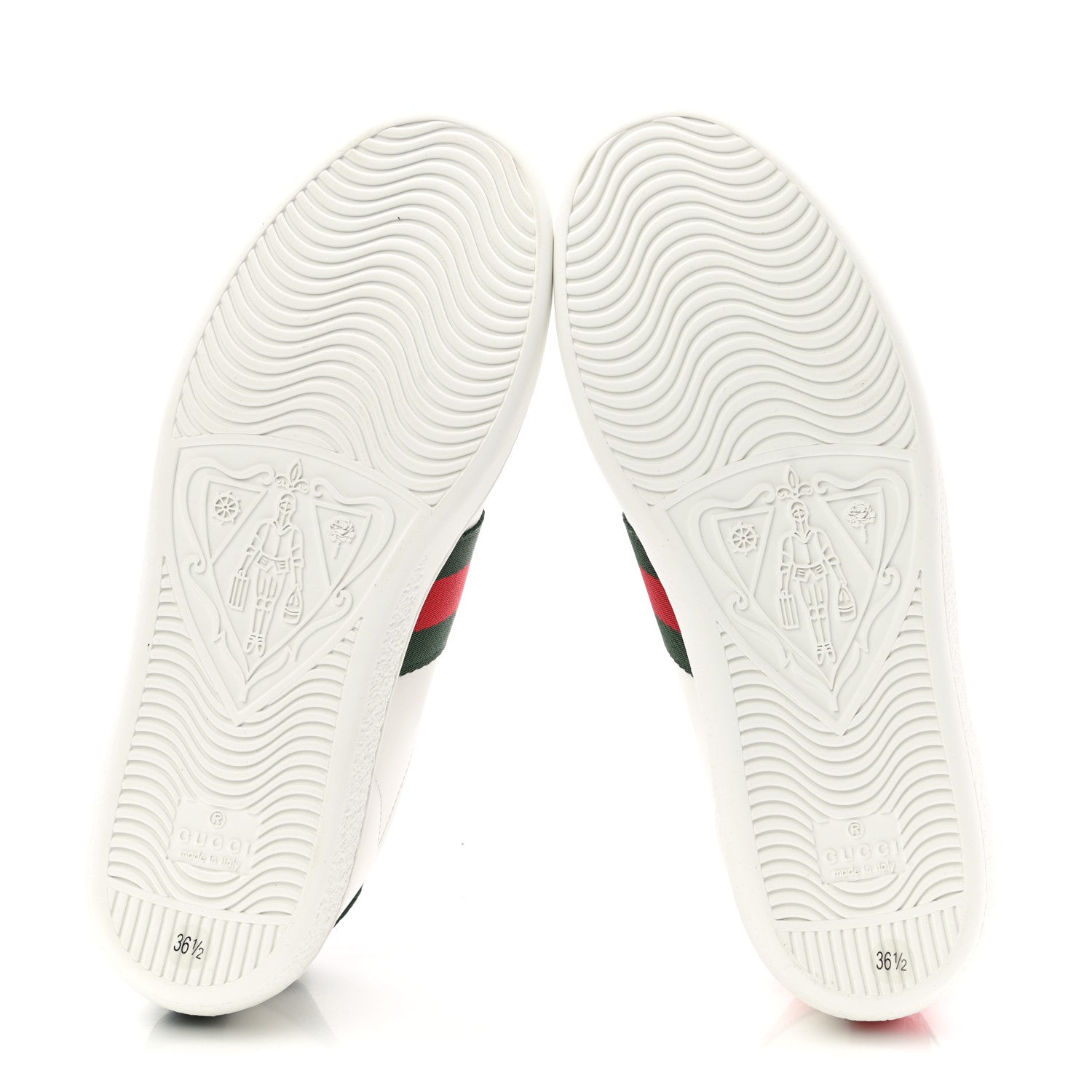 Gucci Calfskin Ayers Bee Embroidered Womens Ace Sneakers 36.5 White Green 5 of 10