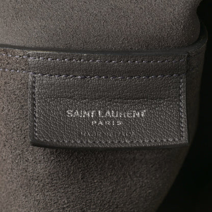 Saint Laurent Calfskin Large Fringe Shopping Tote Dark Grey 7 of 15
