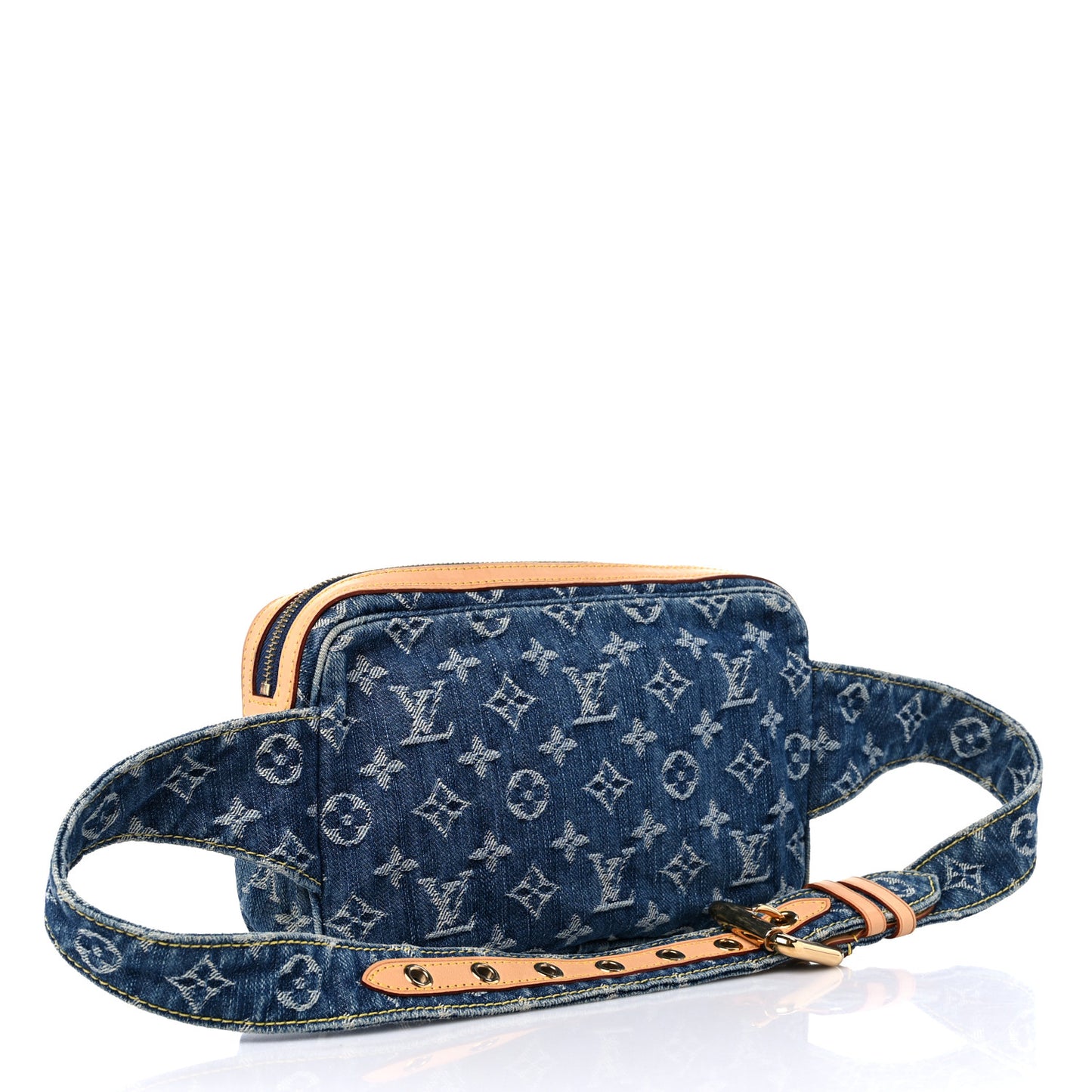 Monogram Denim Bum Bag Blue
