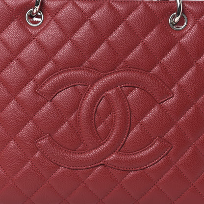 Chanel Caviar Quilted Grand Shopping Tote GST Dark Red 10 of 10