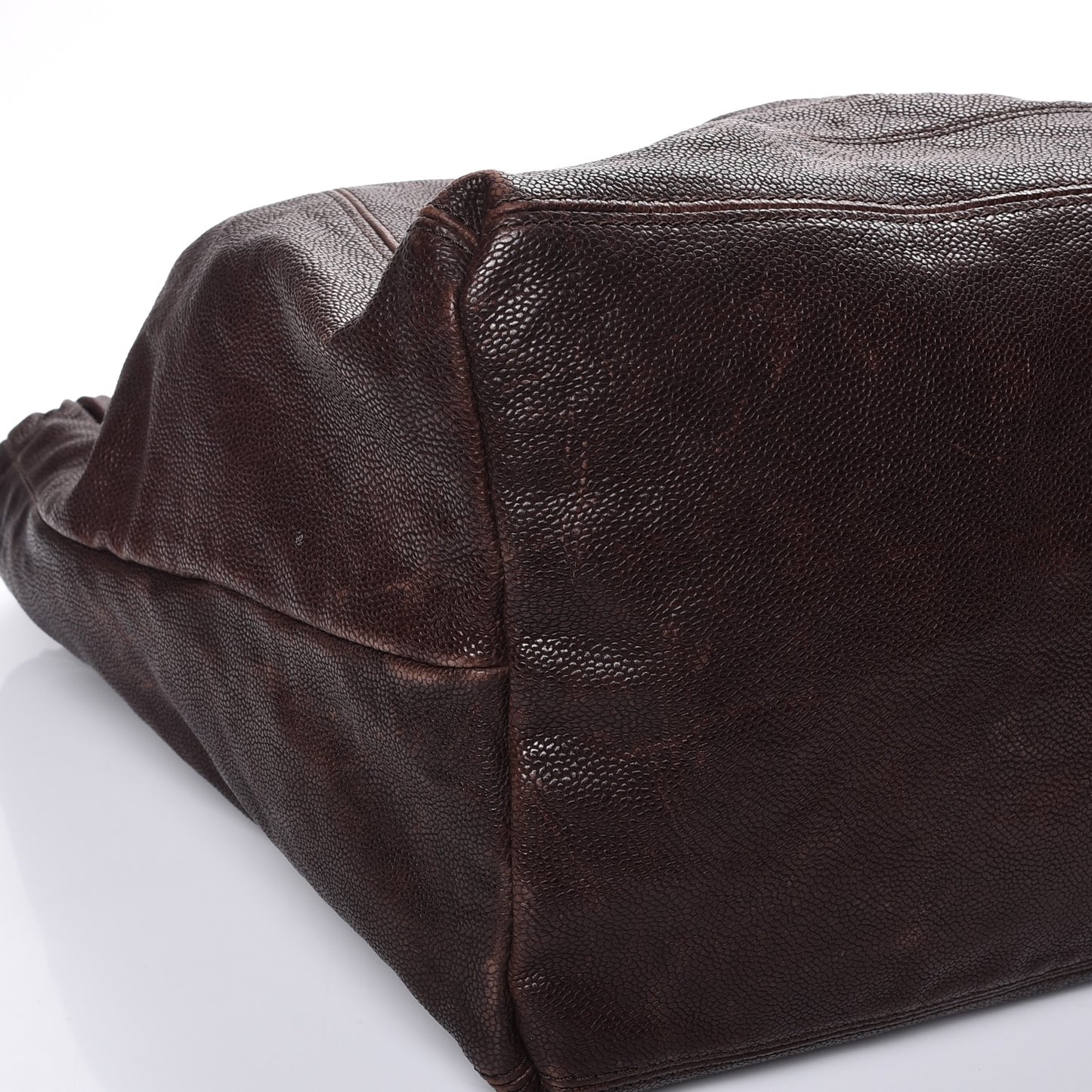 Distressed Caviar XL Coco Cabas Brown