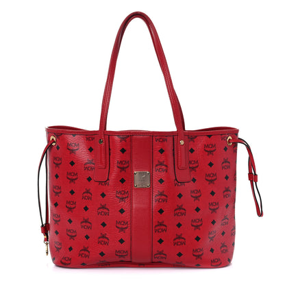 MCM Visetos Medium Liz Reversible Shopper Tote Ruby Red 1 of 19