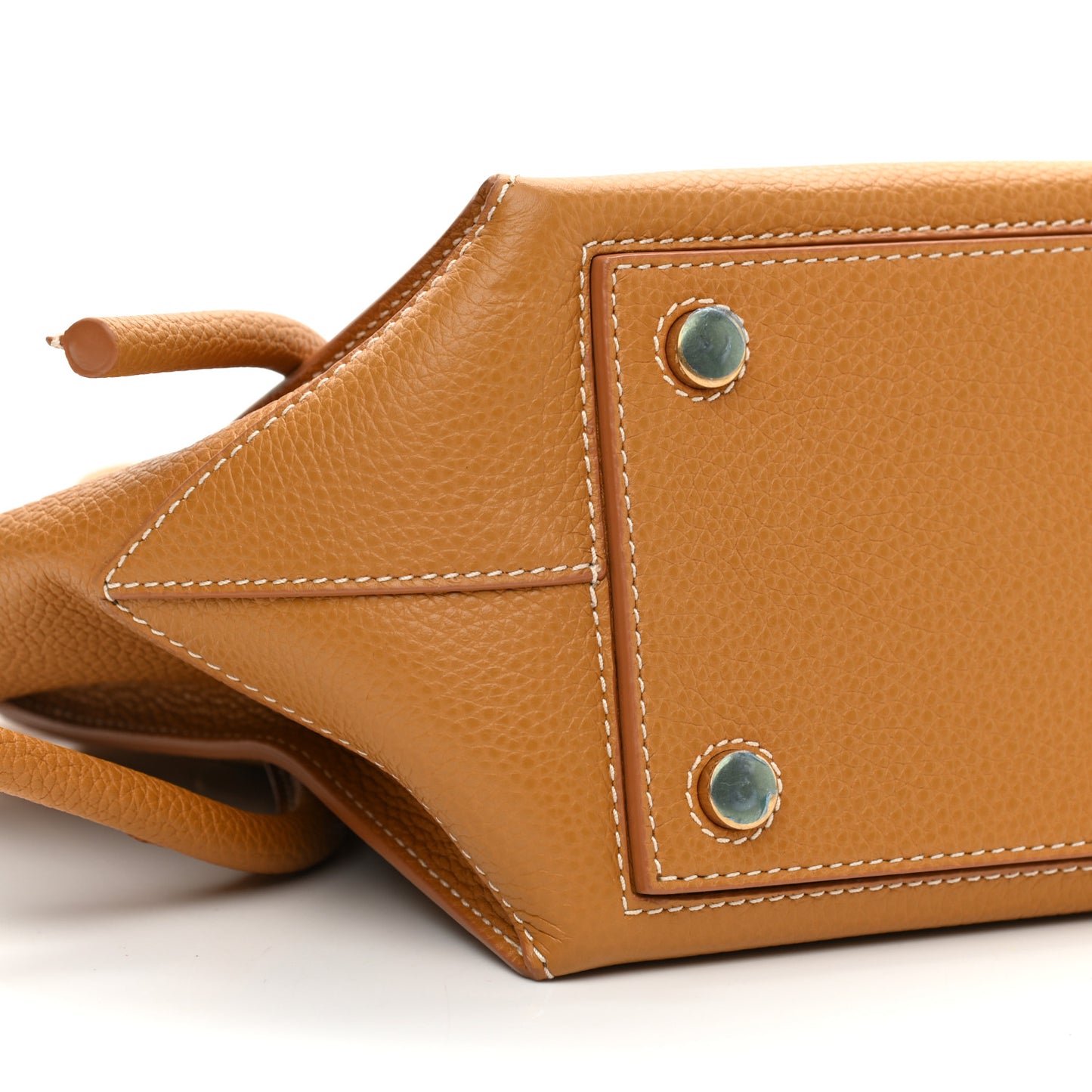 Grained Calfskin Small Pipe Bag Bronze Ecru