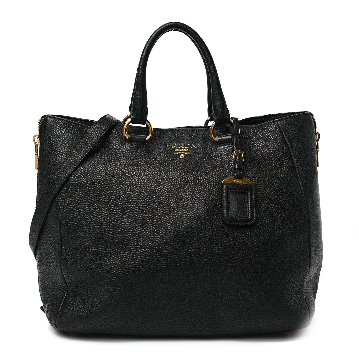 Prada Vitello Daino Tote Black 1 of 8