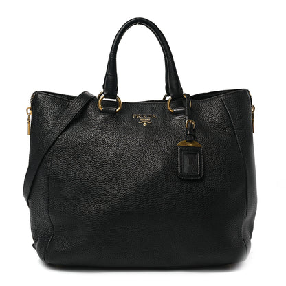 Prada Vitello Daino Tote Black 1 of 8