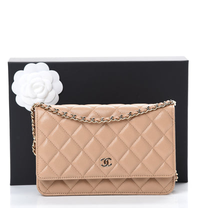 Chanel Caviar Quilted Wallet On Chain WOC Beige 11 of 11