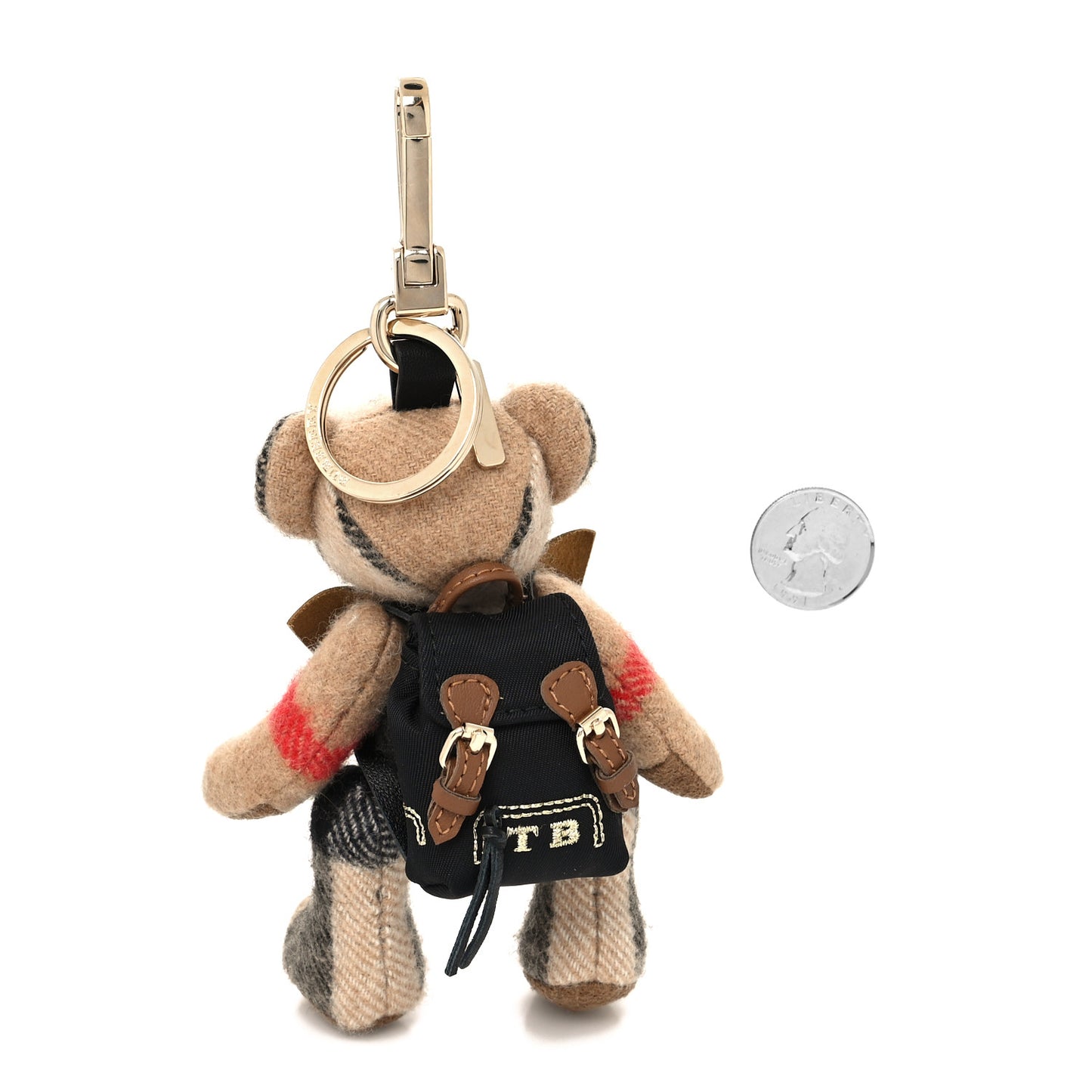 Cashmere House Check Thomas Bear Bag Charm Camel Gold