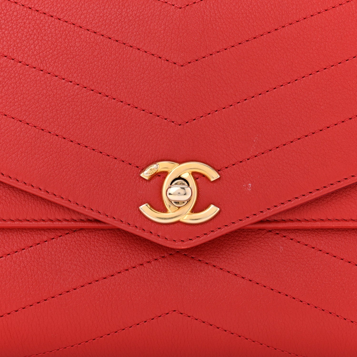 Chanel Calfskin Chevron Quilted Casual Trip Flap Red 8 of 12