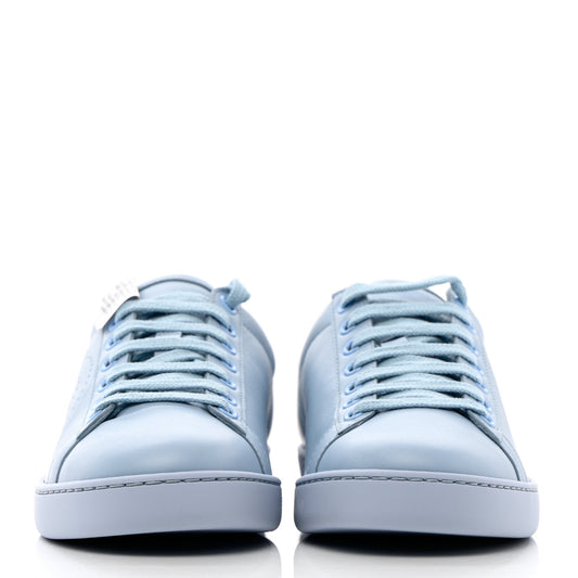 Calfskin Interlocking G Perforated Womens Ace Sneakers 36.5 Porcelain Light Blue Zaffiro