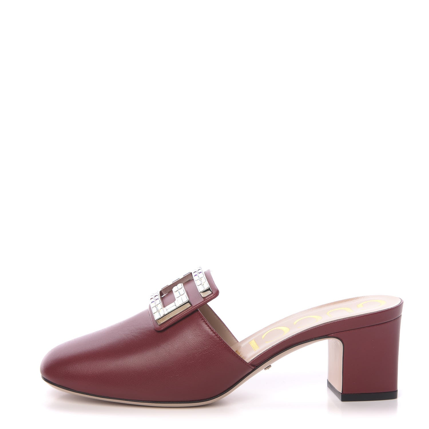 Gucci Malaga Kid Crystal Square G Madelyn Mules 39 Romantic Cerise 1 of 10