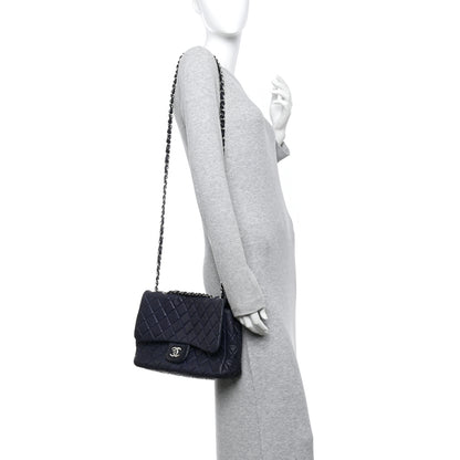 Chanel Lambskin Quilted Jumbo Single Flap Navy 2 of 10