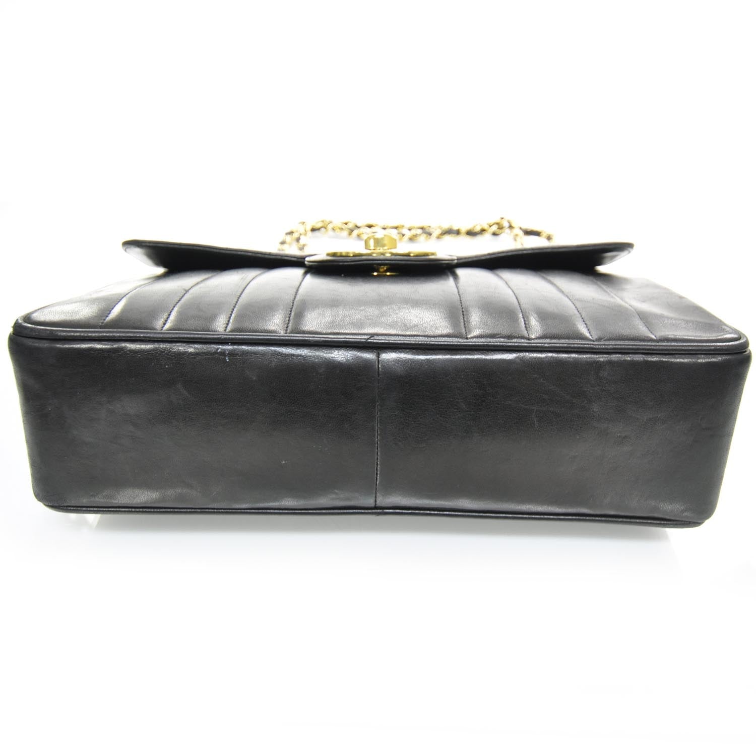 Chanel Lambskin Vertical Quilt Jumbo Flap Black 4 of 11
