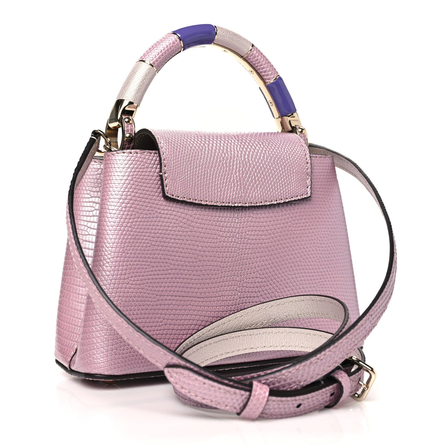 Louis Vuitton Metallic Lizard Kintsugi Capucines Mini Wisteria Purple 3 of 9