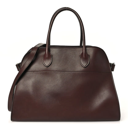 The Row Polished Saddle Calfskin Soft Margaux 12 Dark Brown 1 of 9