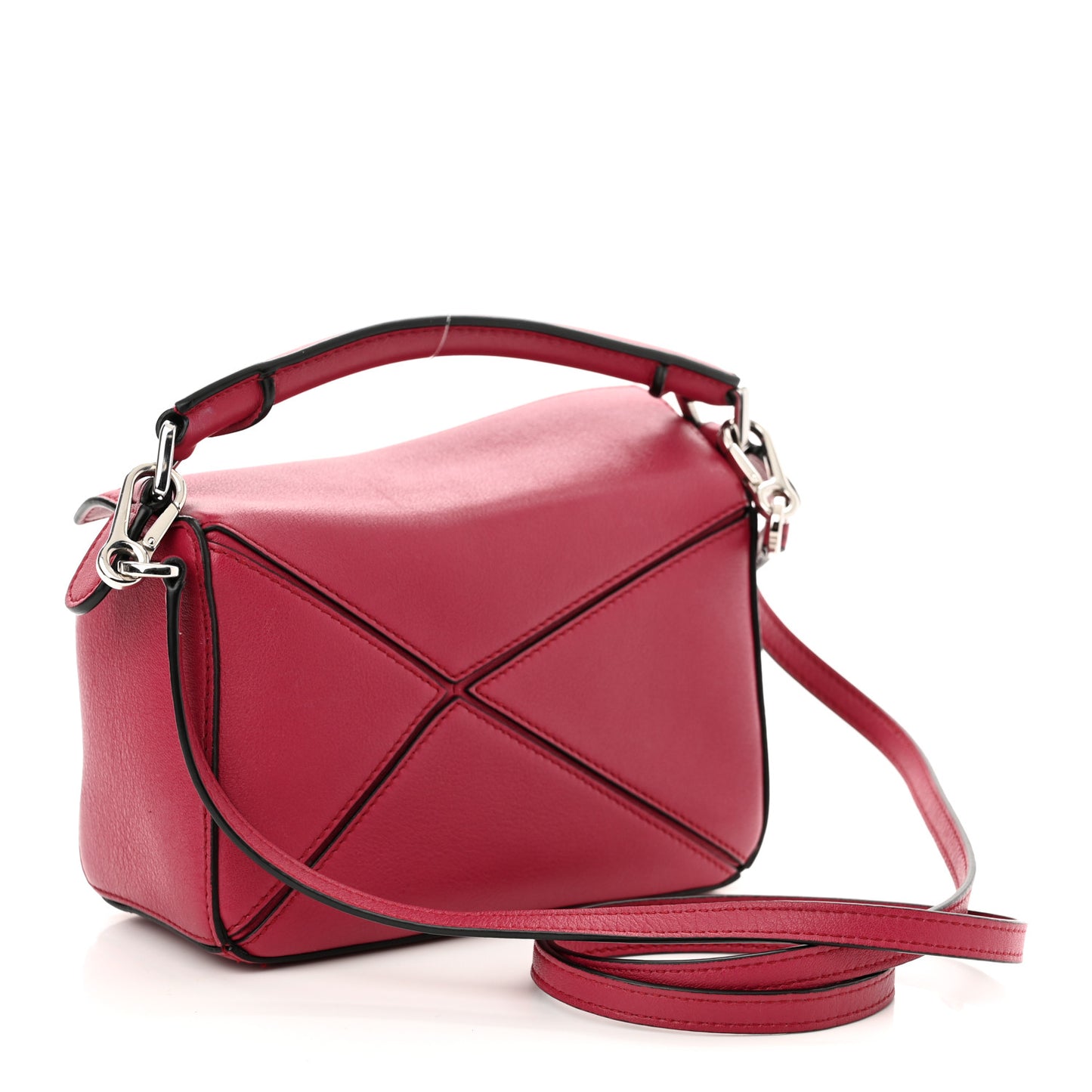 Calfskin Mini Puzzle Bag Raspberry